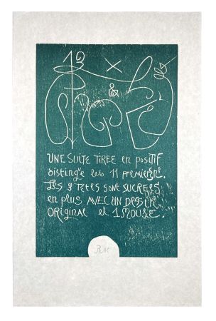 Grabado En Madera Müller - 13 FOIS ELLE ET MOI - COLOPHON I