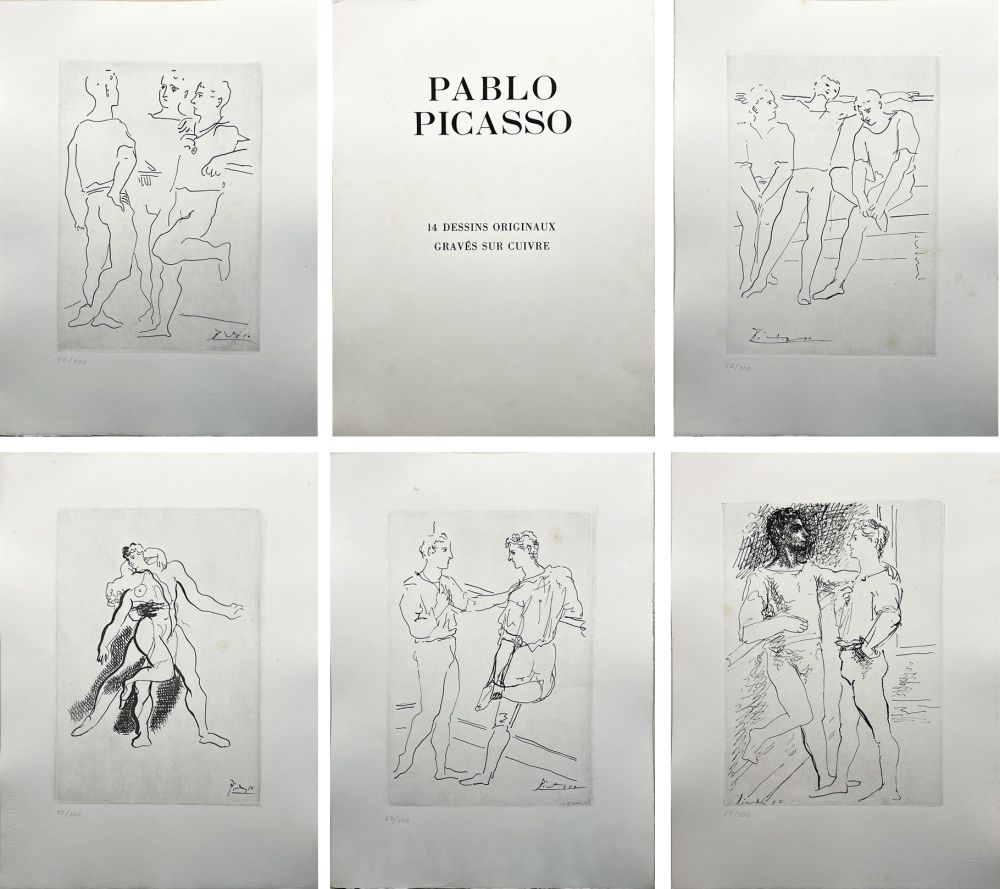 Grabado Picasso - 14 DESSINS DE PICASSO (Grâce et Mouvement) gravés sur cuivre (1943).‎
