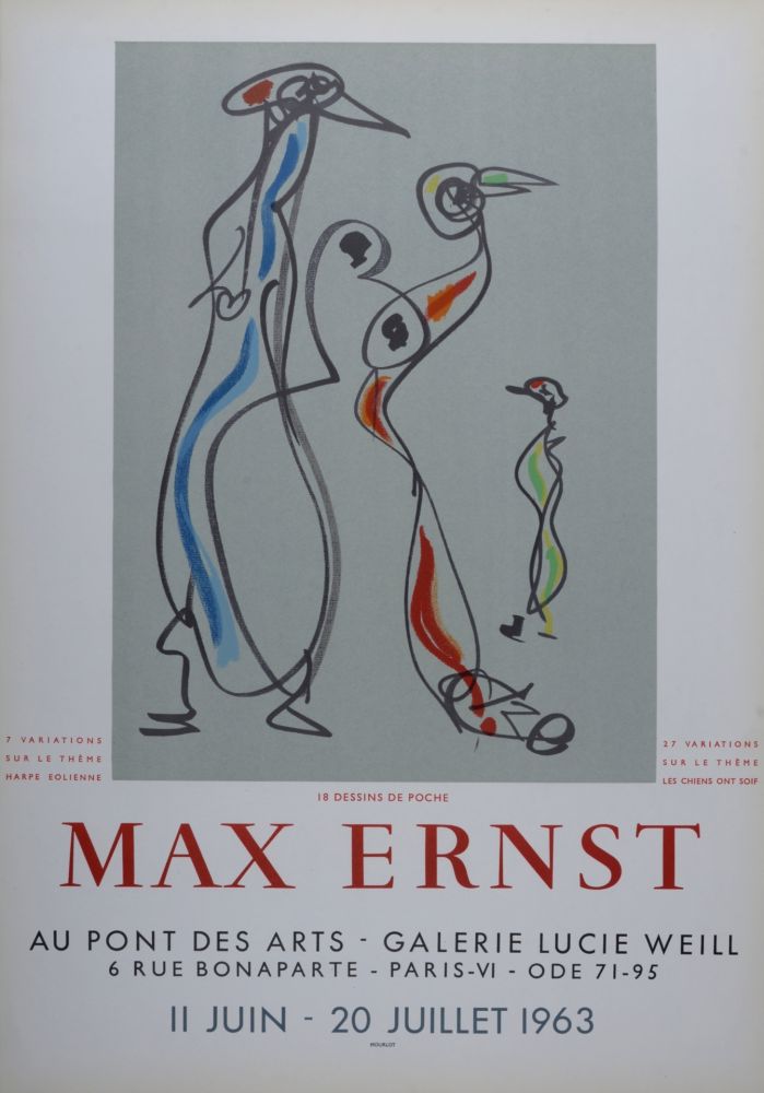 Litografía Ernst - 18 Dessins de poche - Galerie Lucie Weill, 1963