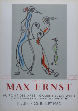 Litografía Ernst - 18 Dessins de poche - Galerie Lucie Weill, 1963