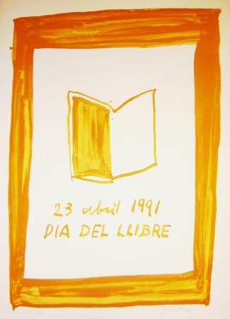 Litografía Hernandez Pijuan -  23 avril 1991 Dia del llibre