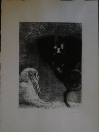 Litografía Redon - A Gustave Flaubert,le sphinx
