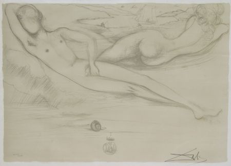 Litografía Dali - A la Plage from the Nudes Suite
