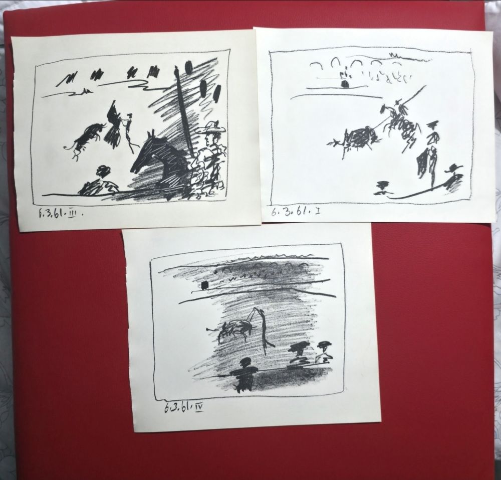 Litografía Picasso - A Los Toros Avec Picasso- 3 plates