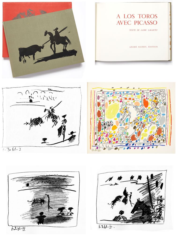 Libro Ilustrado Picasso - A LOS TOROS avec Picasso. 4 lithographies originales (1961)