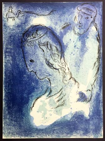 Litografía Chagall - ABRAHAM ET SARAH. Lithographie originale pour LA BIBLE