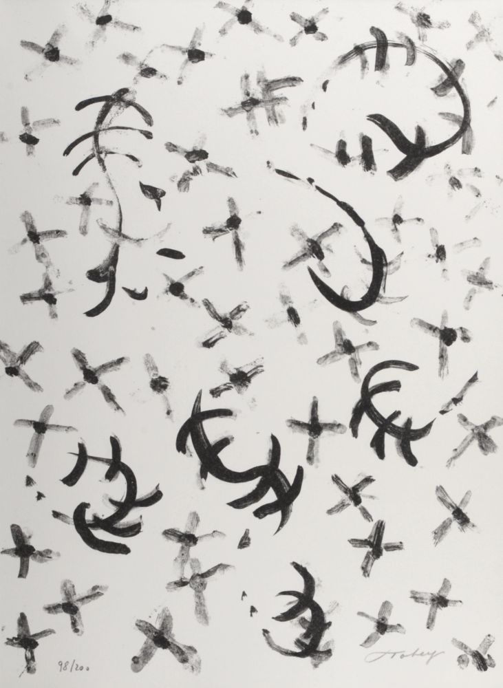 Litografía Tobey - Abstract Composition, 1972 - Hand-signed