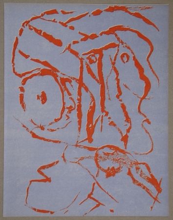 Litografía Alechinsky - Abstract head