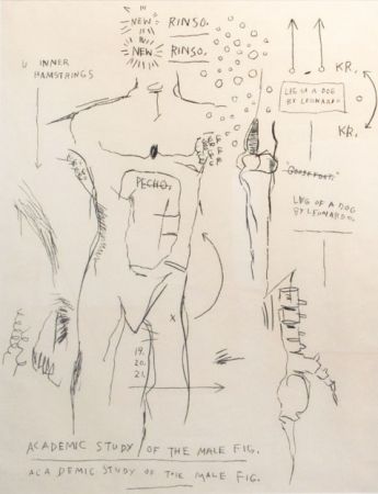 Serigrafía Basquiat - Academic Study of the Male Figure