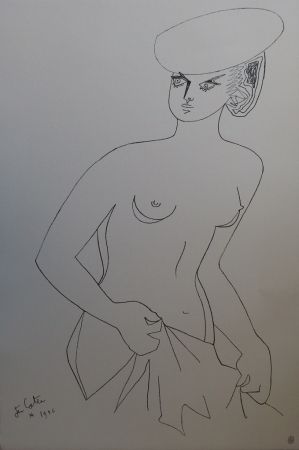 Litografía Cocteau - Actrice
