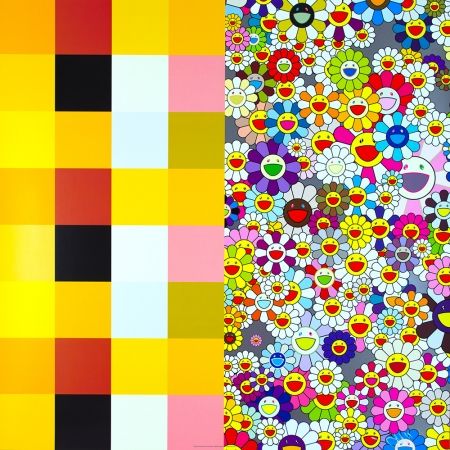 Litografía Murakami - Acupuncture / Flowers (Checkers)
