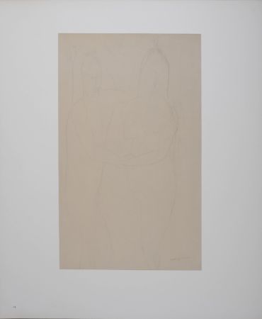 Litografía Modigliani - Adam and Eve