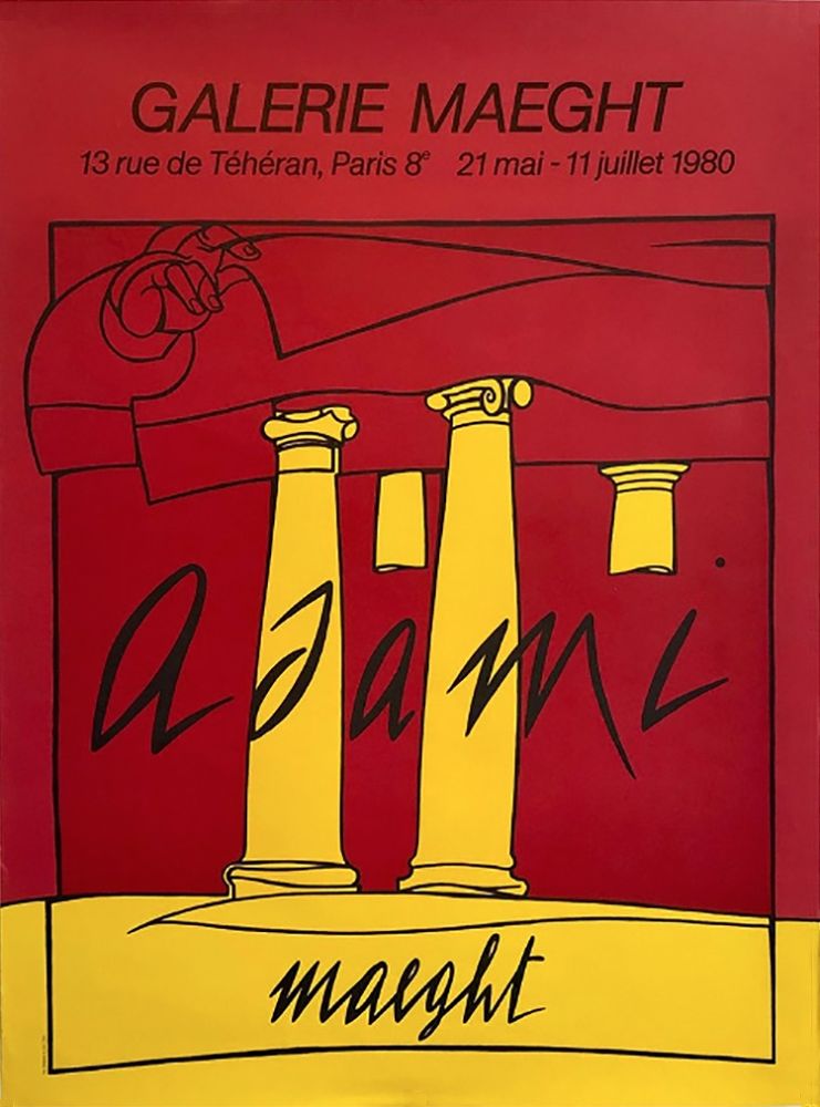 Litografía Adami - ADAMI 80 : Affiche en lithographie originale pour l'exposition Galerie Maeght.