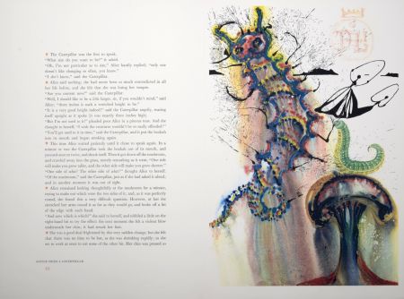 Heliograbado Dali - Advice from a caterpillar, Alice's Adventures in Wonderland,1969