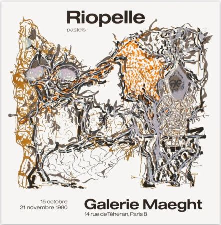 Cartel Riopelle - AFFICHE EN LITHOGRAPHIE pour l'exposition 