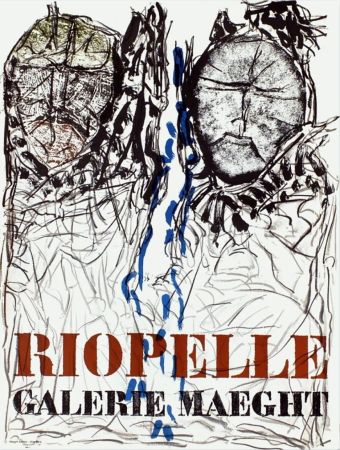 Cartel Riopelle - AFFICHE EN LITHOGRAPHIE pour l'exposition à la Galerie Maeght en 1974