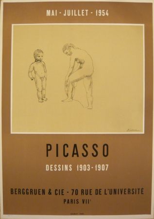 Cartel Picasso - Affiche exposition dessins 1903-1907 galerie Berggruen