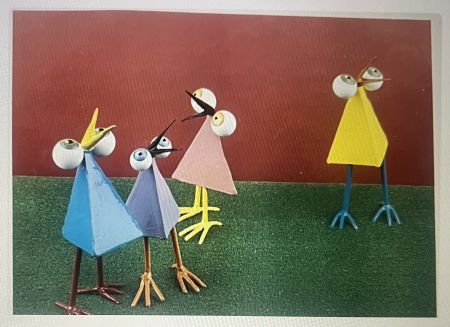Offset Di Rosa -  Affiche Les Petites poules bavardes Sculptures -Felix &Co