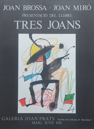 Litografía Miró - Affiche lithographie - Exposition Tres Joans, 1978