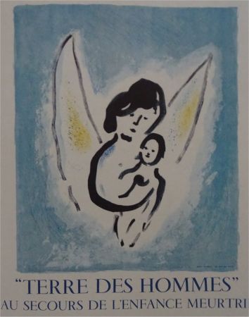 Litografía Chagall - Affiche lithographie Terre des Hommes
