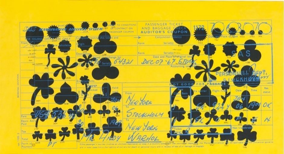 Serigrafía Warhol - After Andy Warhol SAS Passenger Ticket (Feldman & Schellmann II.20)