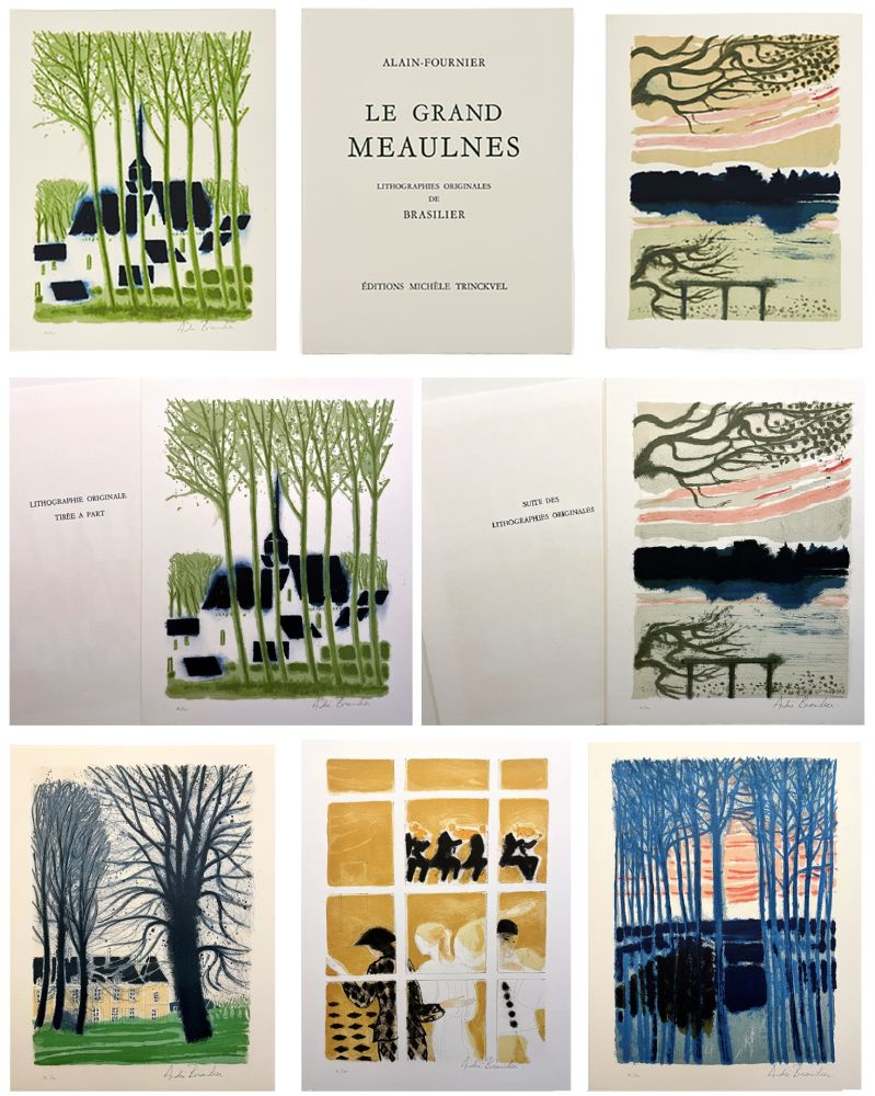 Libro Ilustrado Brasilier - Alain-Fournier : LE GRAND MEAULNES. Avec une lithographie signée et une suite des 12 lithographies signées (Paris, 1980)