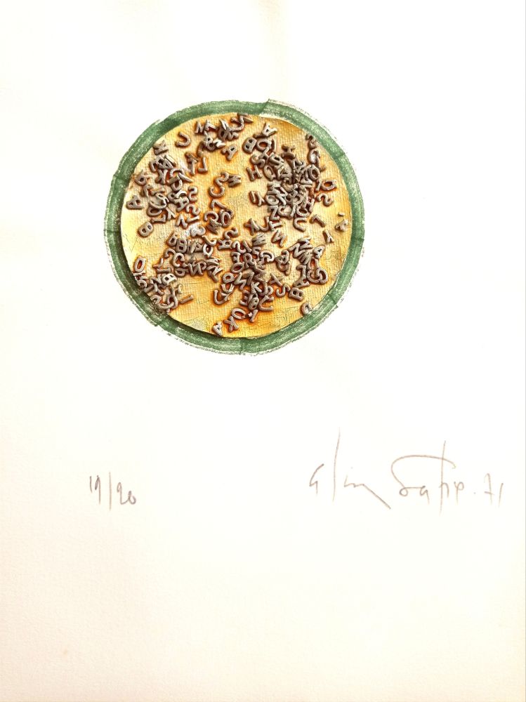 Sin Técnico Unknown - Alain Satié (1944, Toulouse - 2011, Paris), Composition lettriste, 1971, Mixed media and collage on paper