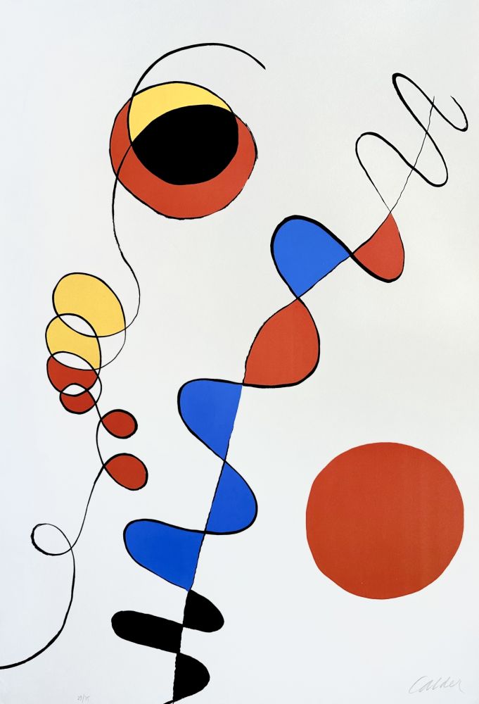 Litografía Calder - Alexander Calder- Couleurs enlaces dans le fil de fer