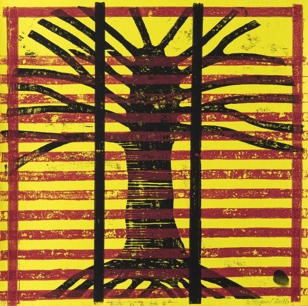 Grabado En Madera Toguo - Alive in a box 7