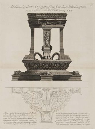 Grabado Piranesi - Altar de Apolo