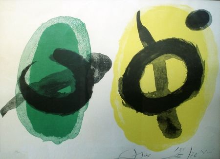 Litografía Miró - Amarillo y verde (Jaune et vert)