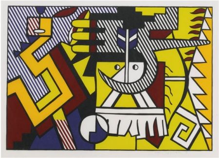 Grabado En Madera Lichtenstein - American Indian Theme VI