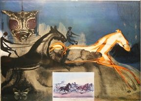 Litografía Dali - American Trotting Horses No. 2 Inventory#: 	DALIS0000016