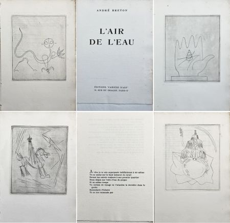 Libro Ilustrado Giacometti - André Breton. L'AIR DE L'EAU. 4 gravures originales (Paris 1934)