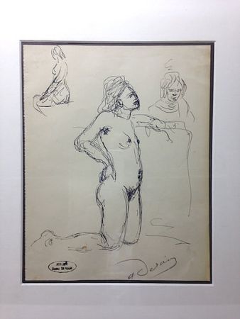 Sin Técnico Derain - André Derain (1880-1954). Etude de nu. Encre sur papier signée.