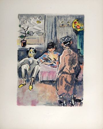Litografía Van Dongen - André Salmon et Mac Orlan, Rue Saint Vincent, 1949