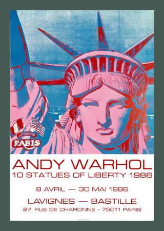 Litografía Warhol - Andy Warhol: '10 Statues Of Liberty' 1986 Offset-lithograph