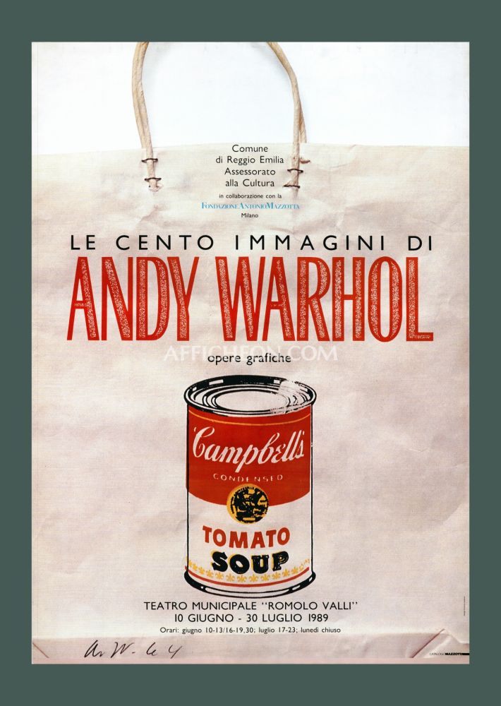 Litografía Warhol - Andy Warhol: 'Campbell's Soup Can on a Shopping Bag' 1989 Offset-lithograph
