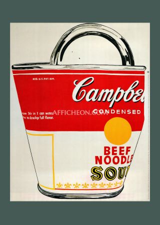 Litografía Warhol - Andy Warhol: 'Crushed Campbell's Soup Can (Beef Noodle)' 1993 Offset-lithograph