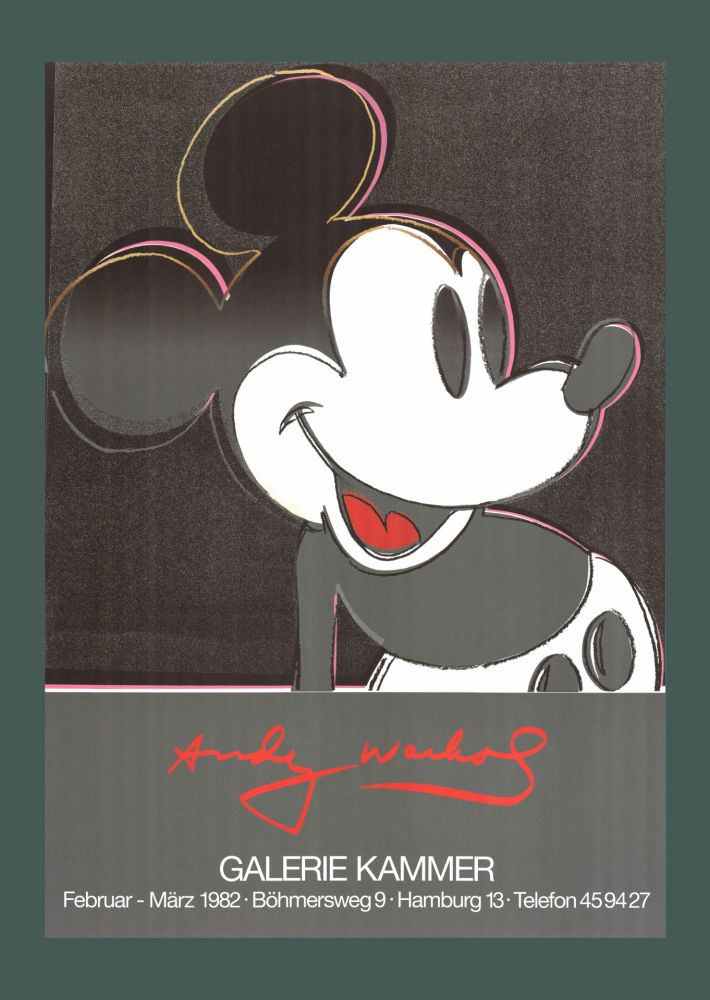 Litografía Warhol - Andy Warhol: 'Mickey' 1982 Offset-lithograph