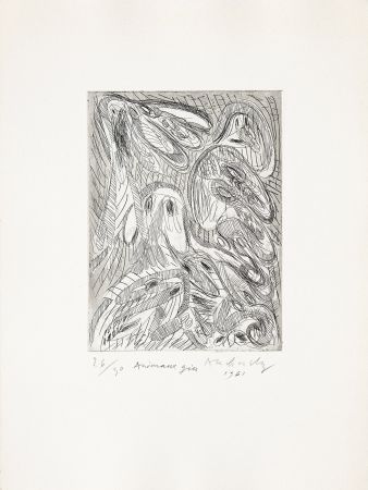 Grabado Alechinsky - Animaux gris