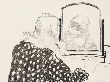 Litografía Hockney - Ann combing her hair