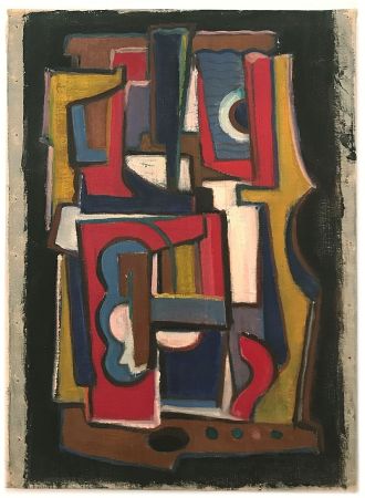 Sin Técnico Anonyme - Anonyme, dans le goût de Fernand LEGER.  Composition cubiste (1955)