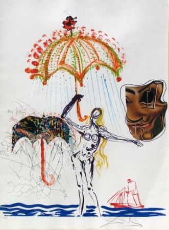 Litografía Dali - Anti-Umbrella with Atomized Liquid, from Imaginations and Objects of the Future 