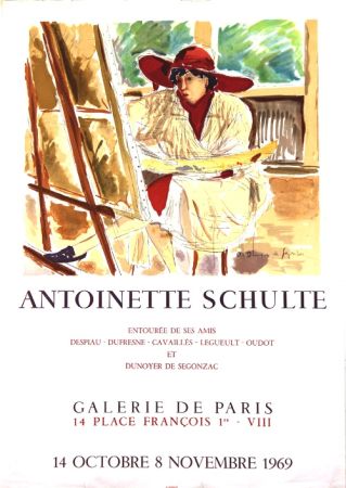 Litografía Dunoyer De Segonzac - Antoinette Schulte