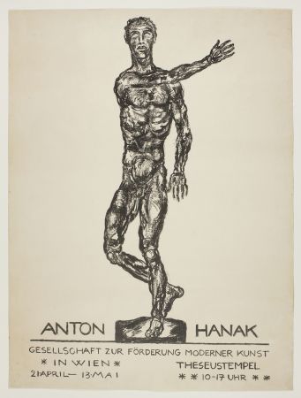 Litografía Hanak - Anton Hanak (Der brennende Mensch - The burning man)