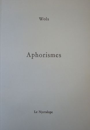 Libro Ilustrado Wols - Aphorismes