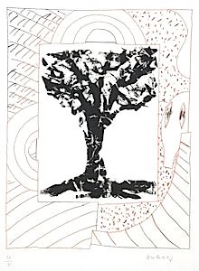 Aguafuerte Alechinsky - Arbre orange 