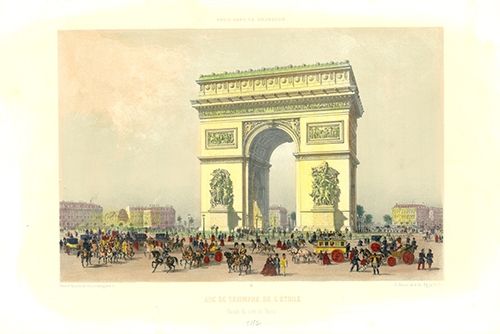 Litografía Benoist - Arc de Triomphe de l'Etoile