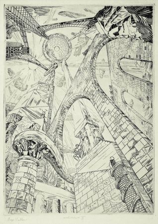 Grabado Vieillard - Architecture II (Tour de Babel)